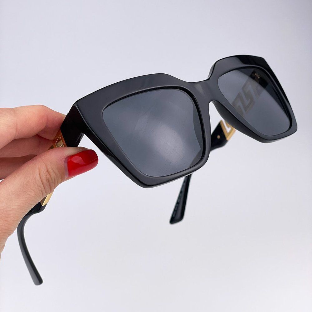 Versace VE4418 GB1/87 Sunglasses Black Gray Square Women - Picture 9 of 10